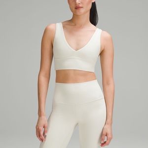Lululemon align ribbed v neck bra - light support - A/B Cup in Bone with Shine